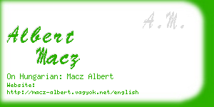 albert macz business card